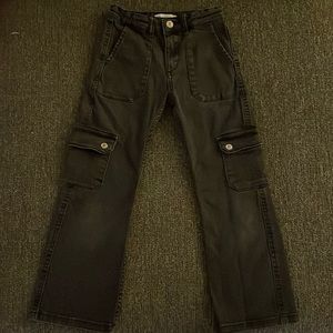 Black Cargo Denim Jeans